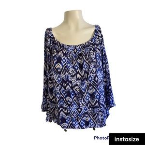 Lilly Pulitzer Delaney off the shoulder top in beckon blue